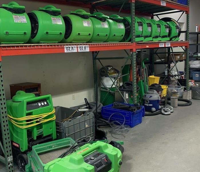 Servpro warehouse with equipment