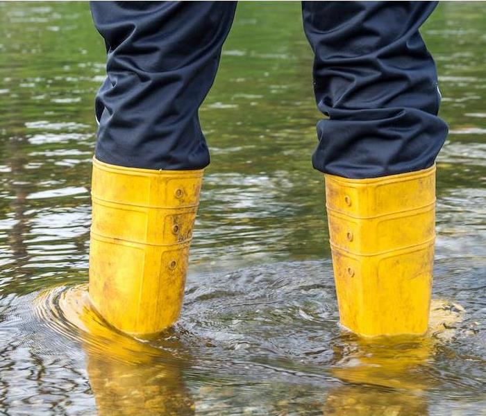 Rain boots in water
